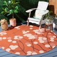 thumbnail image 2 of SAFAVIEH Courtyard Connie Floral Indoor/Outdoor Area Rug, Terra Natural/Brown, 6'7" x 6'7" Round, 2 of 9