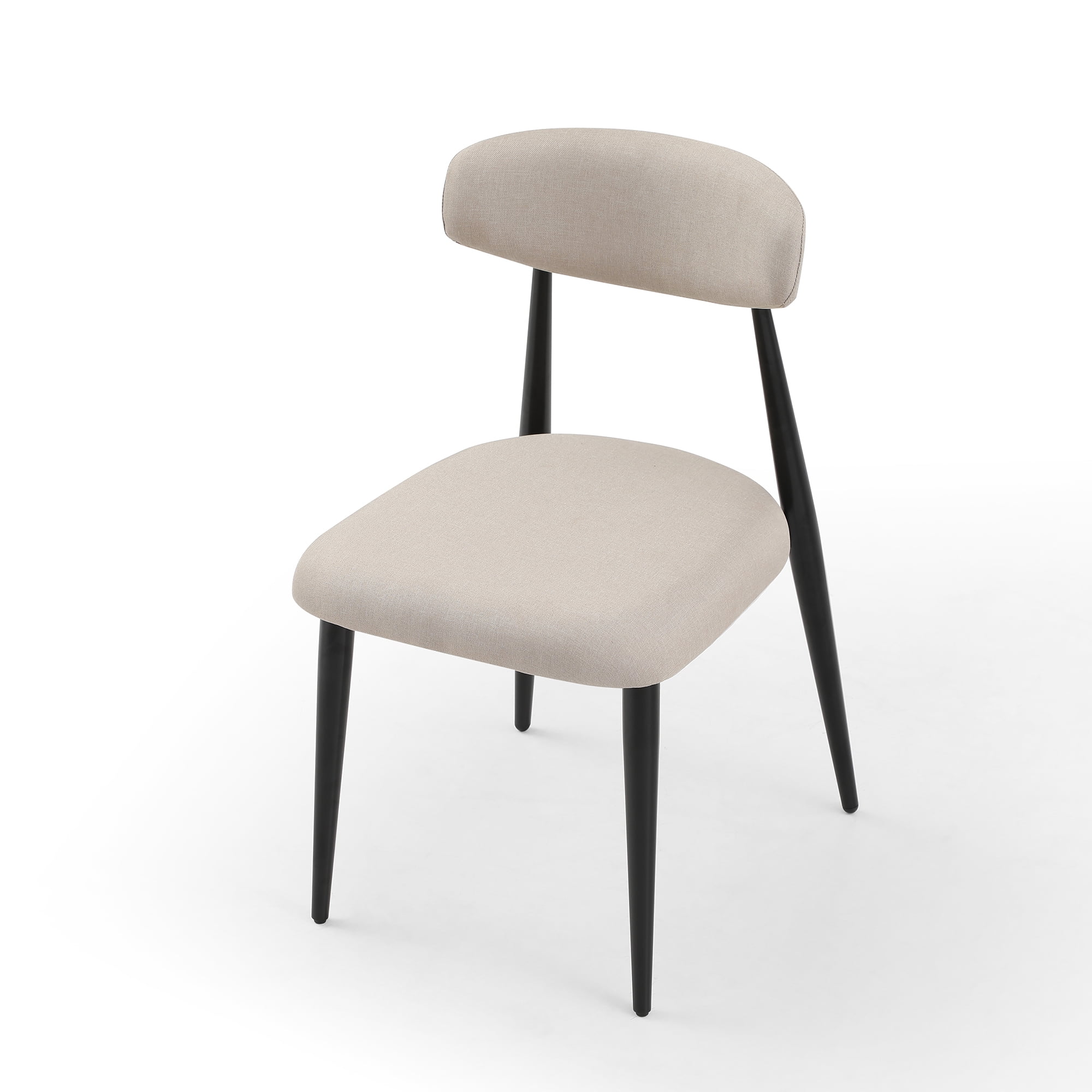 Kadyn Modern Dining Chairs Set of 6, Dining Room Chairs with Curved Backrest Round, Upholstered Kitchen Chairs for Living Room, Light Grey