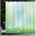 thumbnail image 4 of Ambesonne Floral Shower Curtain, Spring Nature Field, 69"Wx84"L, Green Blue, 4 of 5