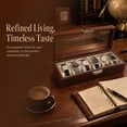 thumbnail image 5 of Wooden Watch Organizer Box, 6‑Slot Watch & Jewelry Storage Case with Glass Lid and Soft Pillows,Gift Idea, 5 of 8