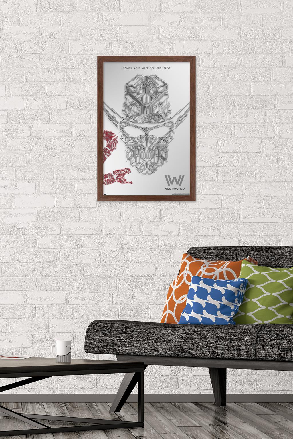 Westworld - White Wall Poster, 14.725" x 22.375", Framed