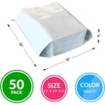 thumbnail image 2 of White Gusseted Poly Mailers, 13 x 13 x 4 Inch. Pack of 50 Expansion Poly Mailers Bags. 2.5 Mil Poly Shipping Bags for Clothing. Mailers Poly Bags for Shipping. Poly Mailer Bags, 2 of 8
