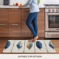 thumbnail image 5 of Blue Brown Feathers Doormat Outdoor Entrance 20"x31.5", Boho Ombre Vintage Wooden Grain Absorb Moisture Dirt Door Mats, Non-Slip Rubber Backing Floor Mats Indoor, Low-Profile Front Door Rugs, 5 of 9