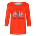 thumbnail image 5 of Aloohaidyvio Christmas Tops for Women Plus Size,Womens Christmas Printed Round Neck Long Sleeve T-Shirt, 5 of 5