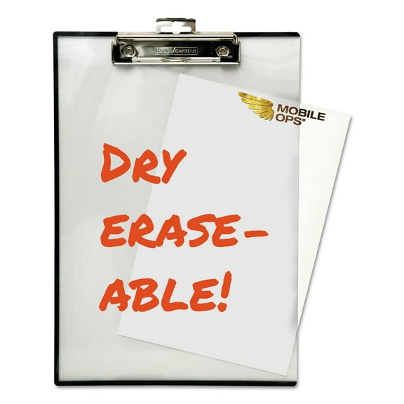 Mobile Ops® Quick Reference Clipboard, 1/2" Capacity, 8 1/2 x 11, Clear