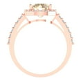 thumbnail image 4 of 1.86 ct Round Cut Natural Morganite with Simulated Diamond Halo Accents 18K Rose Gold Womens Engagement Ring, 4 of 5
