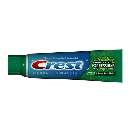 Crest Complete Multi-Benefit Whitening + Herbal Mint Expressions, Extreme Herbal Mint Toothpaste - 6.0 Oz