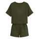 thumbnail image 4 of Conjunto Corto Casual para las Mujeres Manga Corta Bolsillo Pantalones Cortos Pantalones de Señoras Conjunto con Cuello Redondo Top, Ropa Casual de Verano, 4 of 6