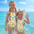 thumbnail image 7 of Abcomgle Kids Bathing Suits Girls Ruffled Stretchy One Piece Girls Swimsuit Cute Pineapple Graphic Girls Swimwear, 7 of 7