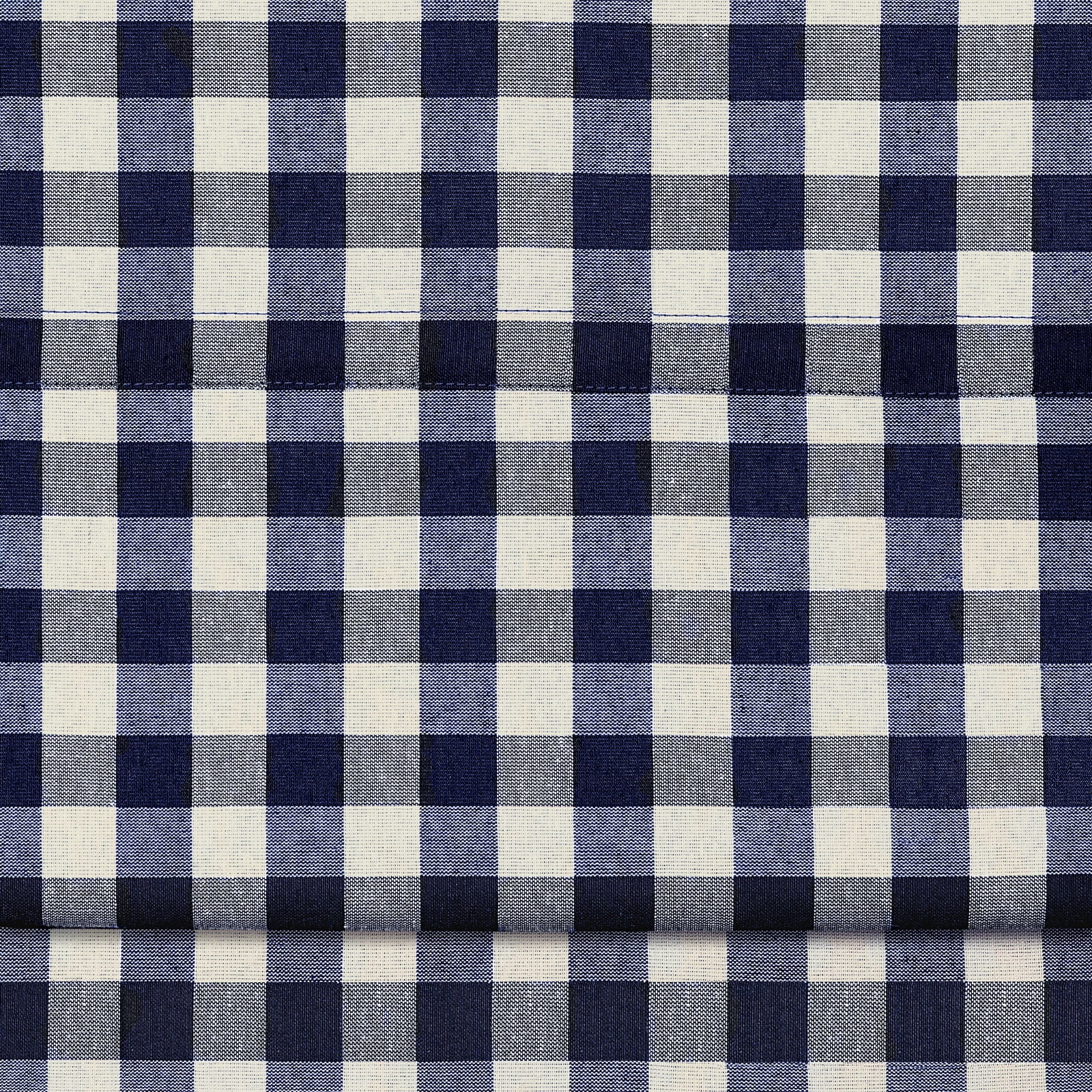 Kate Aurora Country Farmhouse Rod Pocket Buffalo Plaid Check Gingham Window Curtains - Navy Blue, 63 in. Long