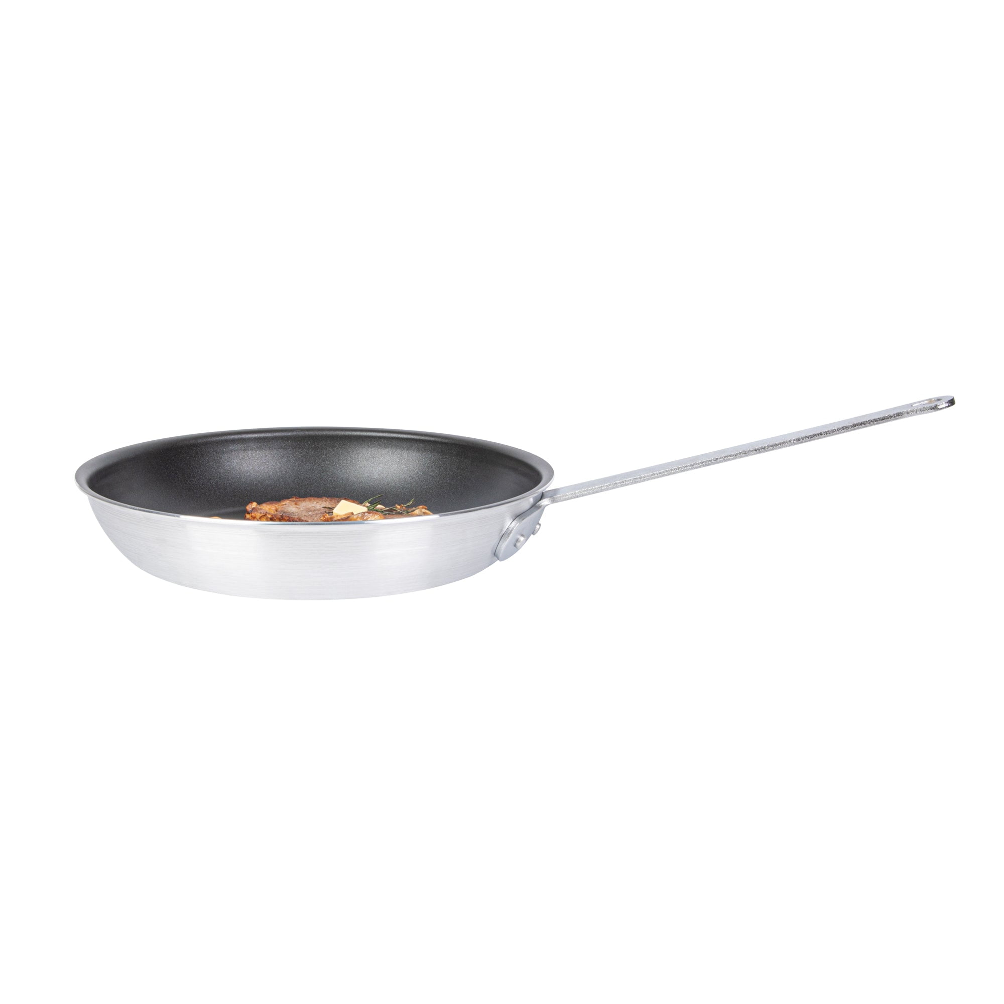 Restaurantware-Met Lux 14 Inch Fry Pan, 1 No-Stick Frying Pan - Induction-Ready, Triple-Riveted, Black Aluminum Cooking Skillet, Durable, For Searing, Sautéing, And Browning Food
