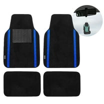 FH Group Galaxy13 Carpet Blue Car Floor Mats, Universal Fit 4pc Full Set with Air Freshener