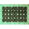 thumbnail image 1 of Ahgly Company Machine Washable Indoor Rectangle Oriental Turquoise Blue Traditional Area Rugs, 8' x 12', 1 of 4