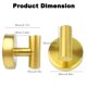 thumbnail image 3 of 6 ganchos para toallas de ducha con ventosa para montaje en pared, resistente, sin taladro, ganchos de acero inoxidable impermeables Sus304 para dormitorio, baño, cocina, hotel y oficina (dorado cepil, 3 of 5