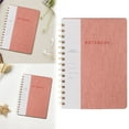 thumbnail image 2 of Goohae A5 Spiral Bound Notebook, Pu Leather Twin-Wire Notebook, College Ruled with Inner Pockets, 160 Pages Business Journal, Laying Flat Binding, Pink A5 Spiral Notebook, 2 of 9