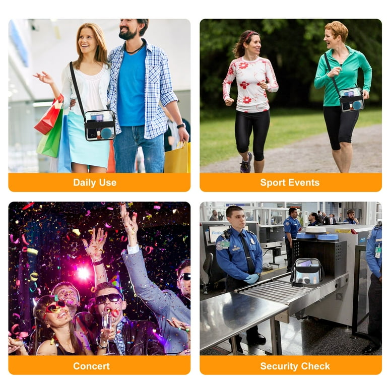 TSV Stadium Approved Clear Crossbody Bag, Clear Shoulder Bag for Concerts, Adjustable Strap