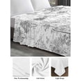 thumbnail image 6 of Gray Botanical King Size Flat Sheet, Wrinkleproof & Fadeproof Cooling Flat Bed Sheet Only, Watercolor Spring Floral Summer Breathable Soft Bedding Top Sheets 105 x 98 Inches, 6 of 8