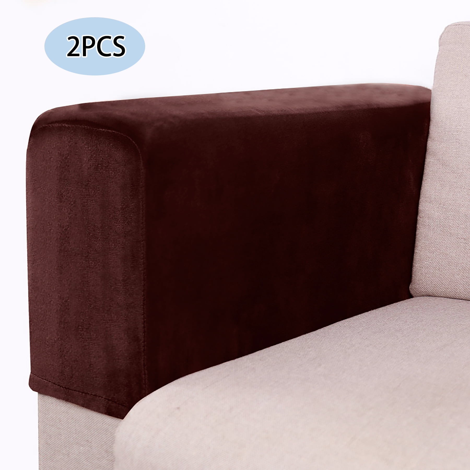 KBOOK 2PCS Armrest Covers Couch Velvet Sofa Arm Slipcovers Recliner