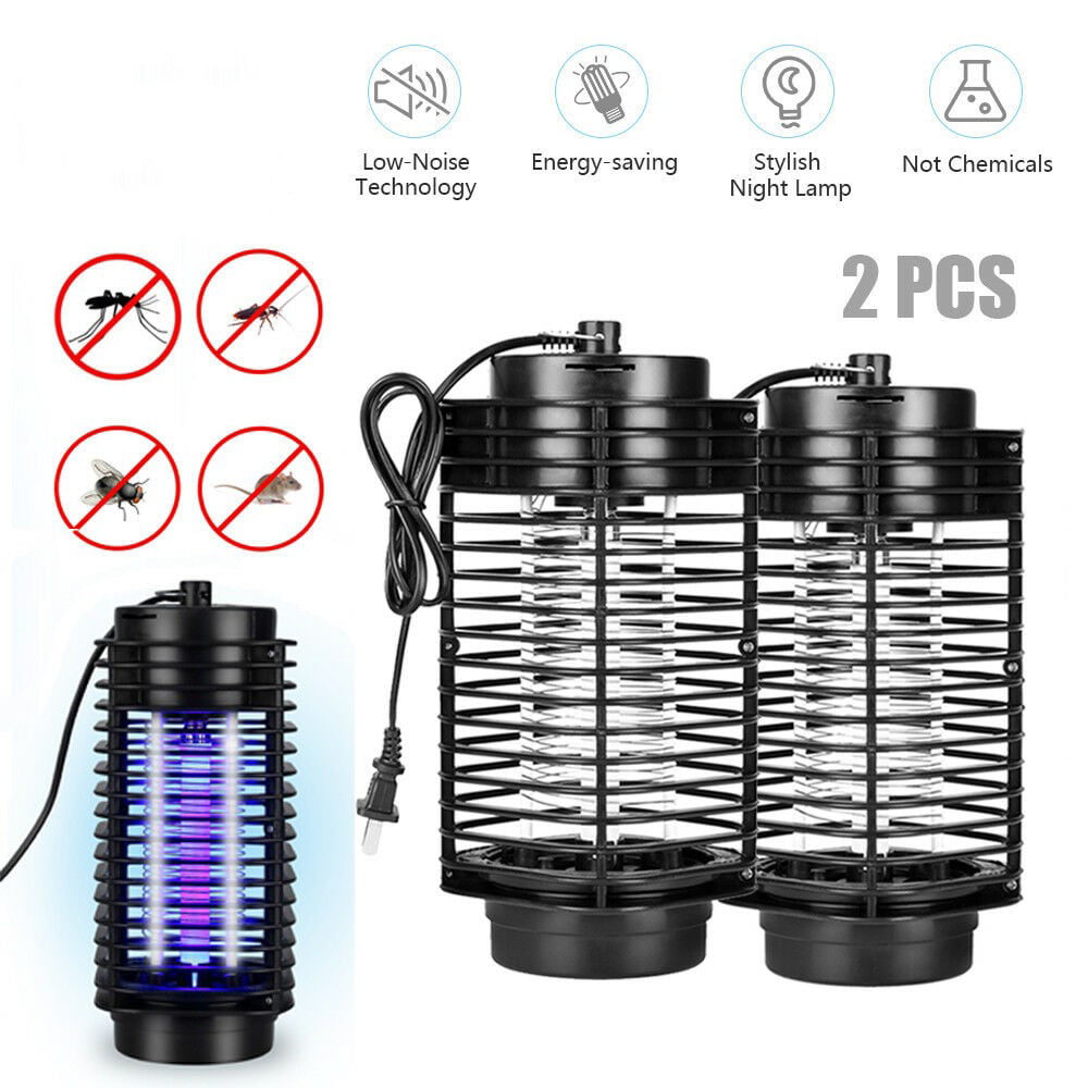 2Pcs Electronic Mosquito Fly Bug Zapper Killer Lamp Trap Catcher Light Indoor 
