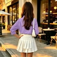 thumbnail image 4 of Girls Back to School Uniform Henley 3/4 Sleeve Button Closure Solid T Shirts Quick Dry Active Basic Pullover Polo Shirts, 130, 4 of 6