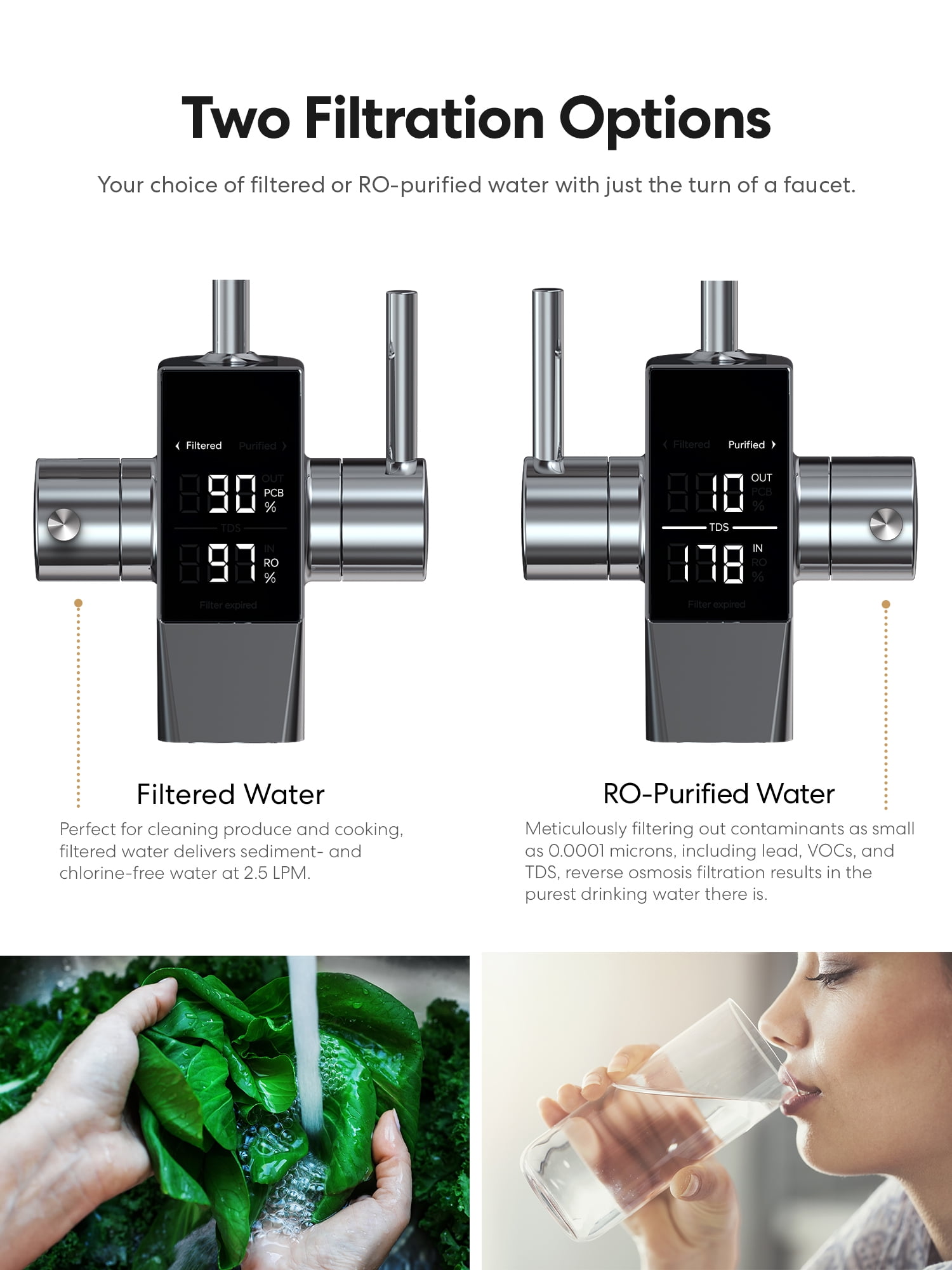Brio Tankless Reverse Osmosis Water Filtration System, 700 GPD, 2:1 Pure to Drain, 4-in-2 Filtration