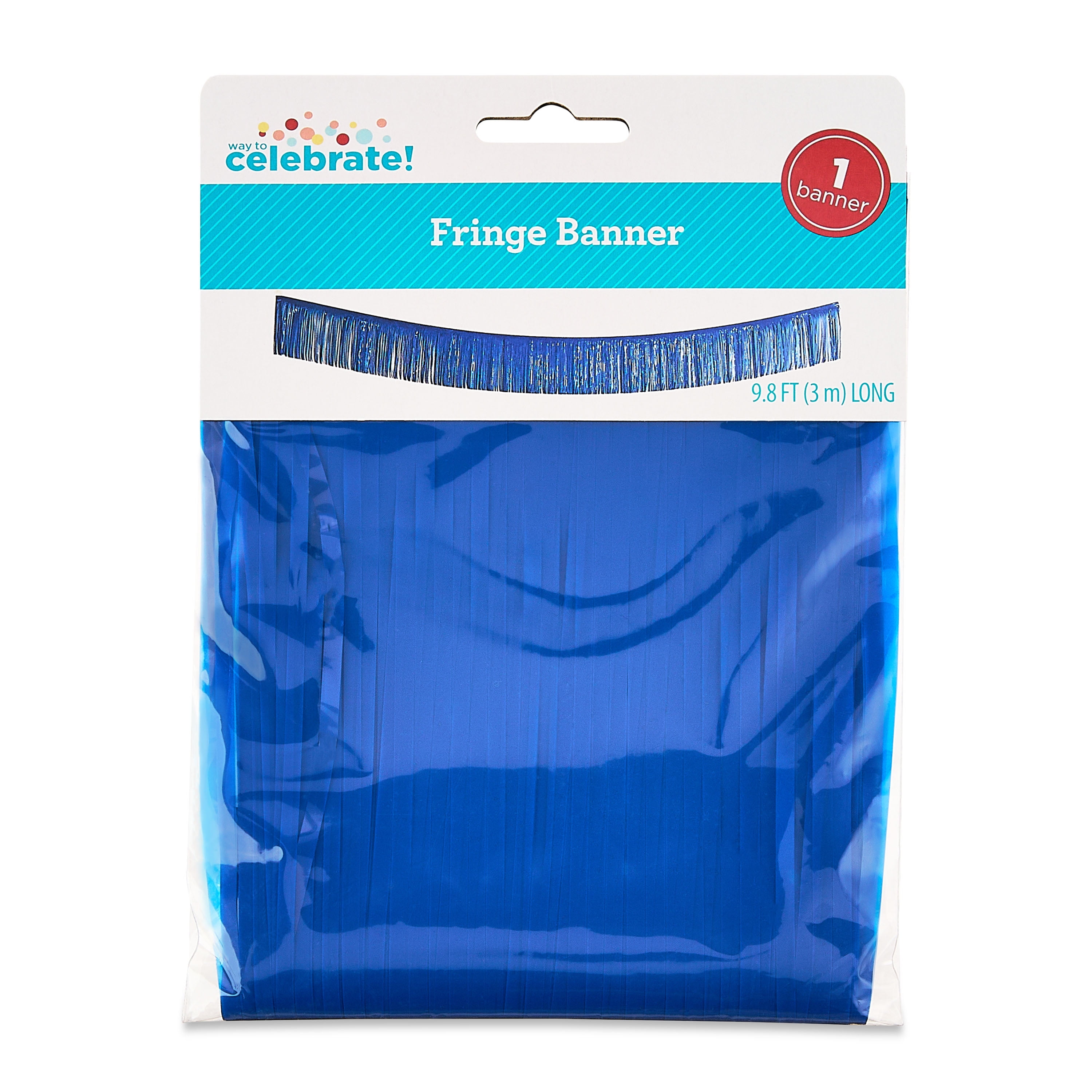 Blue Fringe Banner, 9.8', by Way To Celebrate
