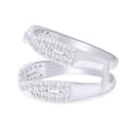 thumbnail image 4 of AFFY White Natural Diamond Twist Split Shank Solitaire Enhancer Guard in 14K White Gold (1 Cttw), 4 of 8