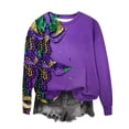 thumbnail image 4 of Tbopshirt Womens Tops,Mardi Gras Clothing,Carnival Fashion Printed Long Sleeved Round Neck Top,Tops for Women's, 4 of 4