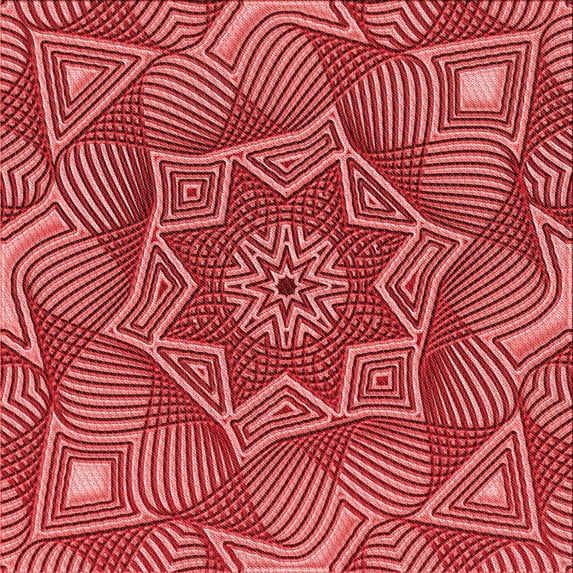 Ahgly Company Indoor Square Patterned Bean Red Area Rugs, 6' Square