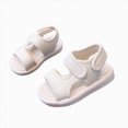 thumbnail image 3 of KPOPLK Kids Sandals Boys Summer Outdoor Non-slip Athletic Sandals Open Toe Adjustable Sport Sandal Lightweight Beach Shower Shoes for Toddler/Little Kid Size 8,Beige, 3 of 5
