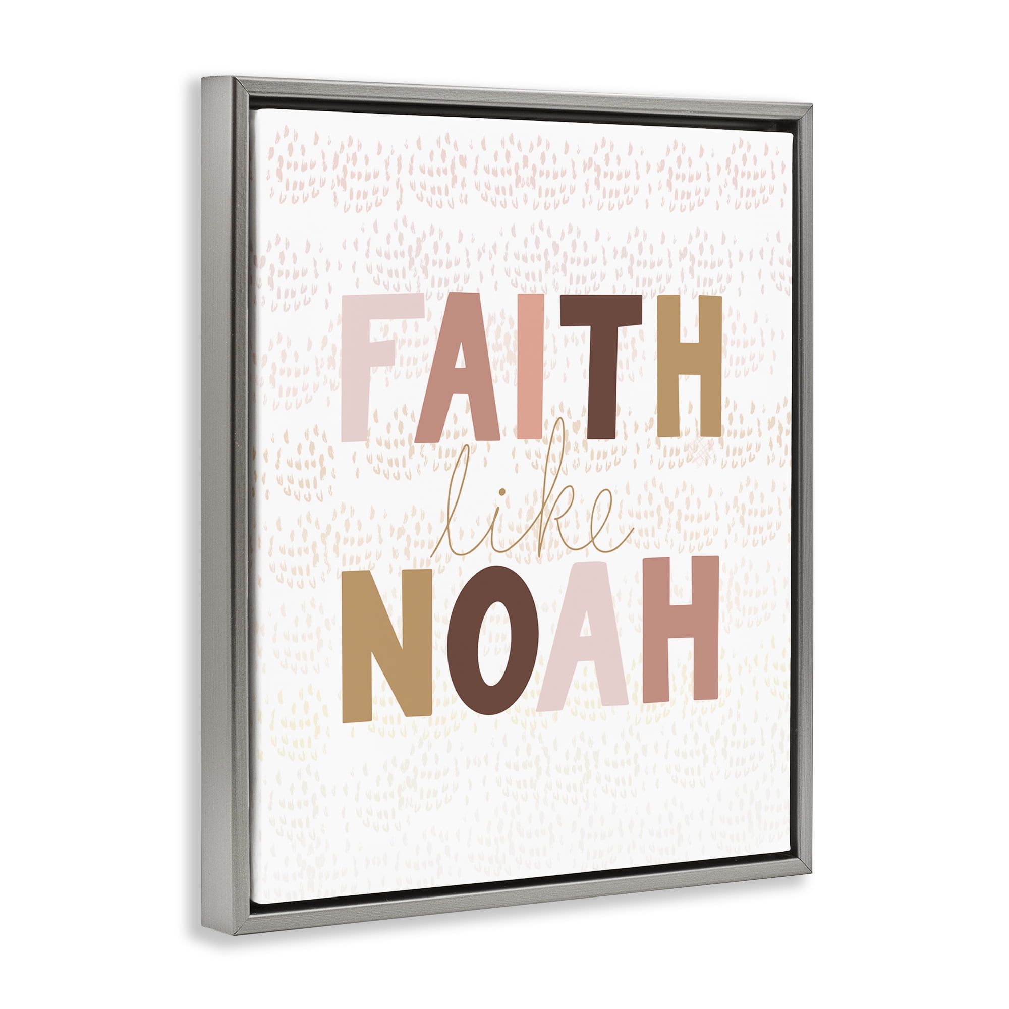 Stupell Industries Pastel Faith Like Noah's Religious Painting Gray Floater Framed Art Print Wall Art, 25 x 31