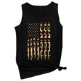 thumbnail image 5 of Wang6 American Flag Tank Tops for Women Patriotic Shirt USA Flag Stars Stripes Print Sleeveless T-Shirt 4th of July Tee Shirts 0429liBlack S, 5 of 5