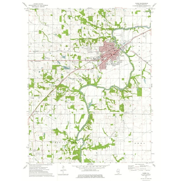 Carmi Illinois Quad USGS 1974 23 x 29.91