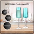 thumbnail image 4 of Artland Soho Optic 8.5 oz Champagne Flute, Set of 4 - Modern Contemporary Stemmed Glasses - Ideal for Weddings, Parties, Prosecco, Sparkling Wine, Excellent Gift Idea, Dishwasher Safe (Turquoise), 4 of 7