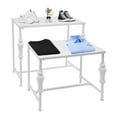 thumbnail image 4 of ToppiJoy Set of 2 Industrial Retail Display Tables, Standing Clothing Shoes Display Rack for Retail Store, Hotel, office (White), 4 of 16