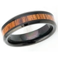 thumbnail image 2 of Tungsten Wedding Ring - Band for Mens & Womens- 6mm Black IP Tungsten Ring - Hawaiian Koa Inlay - Comfort Fit Tungsten Band, 2 of 3