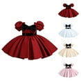 thumbnail image 6 of Mercatoo Baby Flower Girl Dress Kids 𝐑uffles P𝐚rty Wedding Dresses Satin Big Bowknot Dress for Kids Girl Birthday P𝐚rty, 6 of 6
