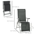 thumbnail image 3 of Outsunny Chaise Longue Pliable avec Dossier et Repose-Pieds Réglables - Ensemble de 1, Noir, 3 of 10