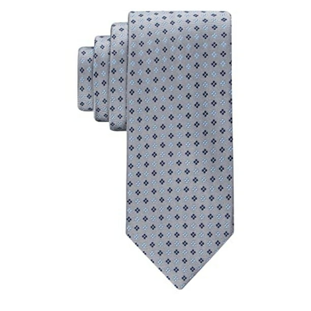 Corbata Tommy Hilfiger Core Neat II para hombre, color plateado