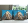 thumbnail image 6 of Ambesonne Nature Throw Pillow Cover 4 Pack, Himalaya Mountains, 24", Blue Brown, 6 of 7