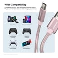 thumbnail image 5 of Powertek USB-A to USB-C (Type-C) Metallic Shine Pastel Charging Cable, 6 ft, Pink, 5 of 6