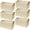 Beige, variant on 6 Pack Closet Cloth Storage Bins for Shelves, Medium Storage Baskets for Shelves, Fabric Bins for Closet organization with Handles( Beige 15''L x 10''W x 8''H)