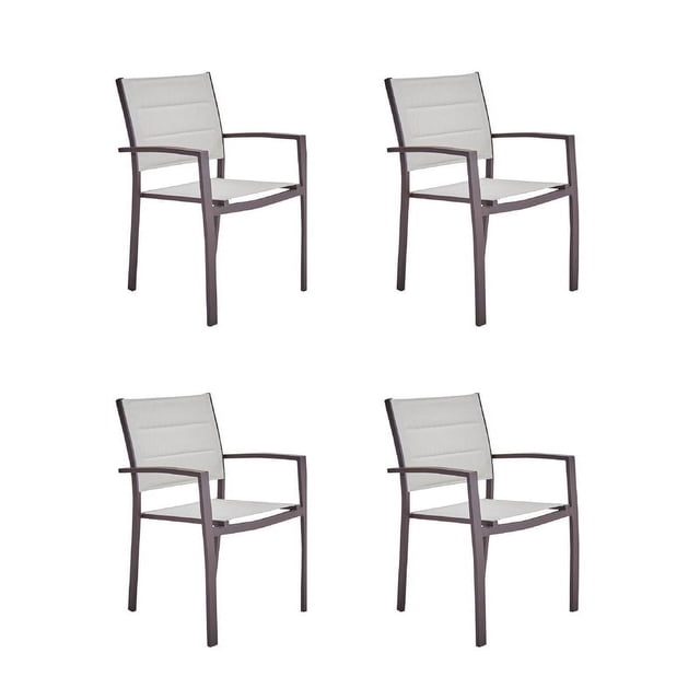 Set de 4 Sillas con Descanzabrazos para Comedor Exterior NATERIAL ORION BETA II