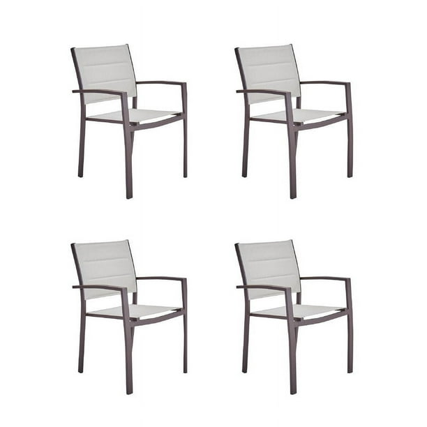 Set de 4 Sillas con Descanzabrazos para Comedor Exterior NATERIAL ORION BETA II