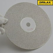 Drilax High Density Diamond Coated Wheel Disc 6 Inch Diameter GRIT 100 with Arbor Size 1/2 inch  Flat Lap Lapping Lapidary Glass - Jewelry - Polishing Tool Grinding Sharpening Metal Back Professional