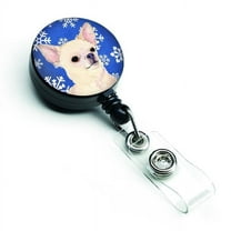 Carolines Treasures SS4610BR Chihuahua Winter Snowflakes Holiday Retractable Badge Reel