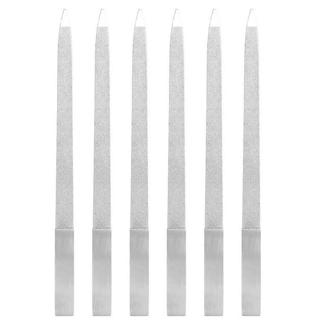 MasteelfCA 6pcs Stainless Steel Nail Files Double Side Carborundum Fingernails Toenails Manicure Files