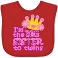 thumbnail image 3 of Inktastic I'm the Big Sister to Twins. Girls Baby Bib, 3 of 4
