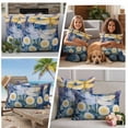 thumbnail image 5 of Yellow Dragonfly Outdoor Waterproof Pillow Covers, Spring Floral Watercolor Flowers Decorative Square Throw Pillowcase Sofa Cushion Sham for Patio/Couch/Chair, 16"x16" 2 Pack, 5 of 8