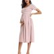 thumbnail image 3 of Lucakuins - Vestido de verano para mujer, informal, para embarazo, manga corta, cuello redondo, floral/rayado, para baby shower Lucakuins  moda, 3 of 7